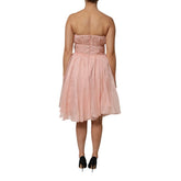Dolce & Gabbana Pink Silk Chiffon A-line Pleated Midi Dress